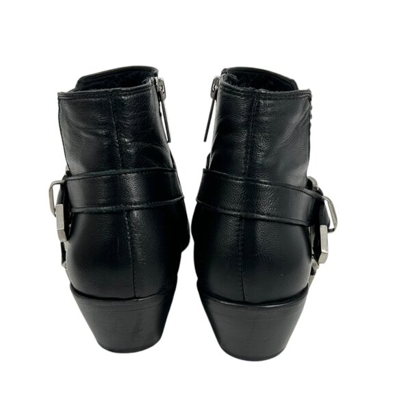 Anine Bing Bianca Black Studded Buckle Ankle Boots - Picture 6 of 13
